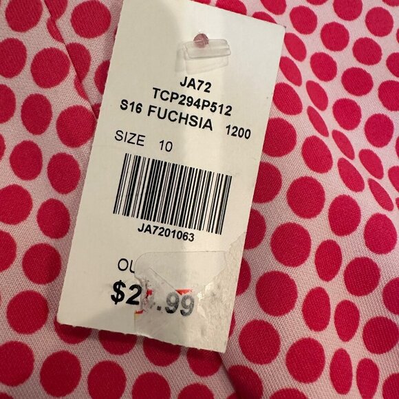 I LE SIZE 10 PINK POLKA DOT WOMENS DRESS NEW - Picture 6 of 9
